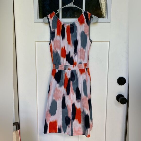 EUC SIMPLY VERA WANG Round Neck, Cinched Waist, Bow-Orange, B & W Sundress MED - Picture 2 of 14